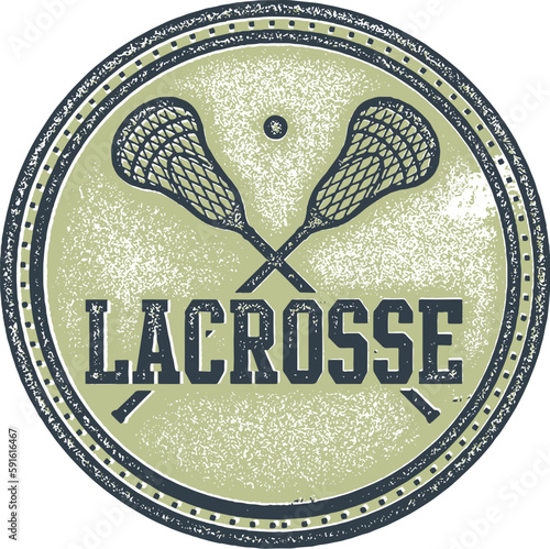 Lacrosse Team Sports Vintage Style Stamp