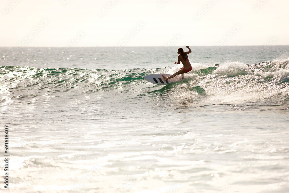 Woman Surfing, Baja California Sur, Mexico Woman Surfing, Baja California Sur, Mexico