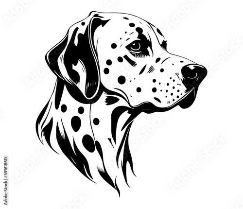 Dalmatian, Dalmatian Dog Face SVG, black and white Dalmatian vector