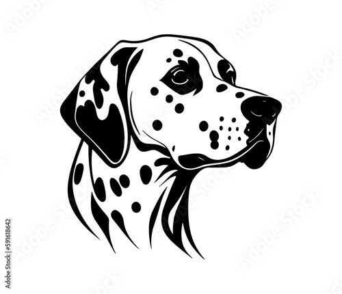 Dalmatian, Dalmatian Dog Face SVG, black and white Dalmatian vector
