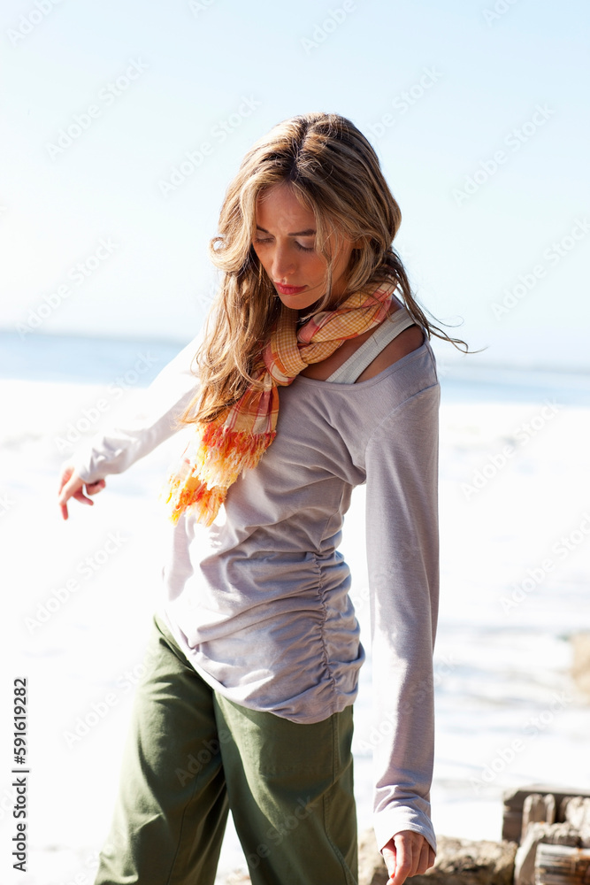Woman, Bolinas, Marin County, California, USA Woman, Bolinas, Marin County, California, USA