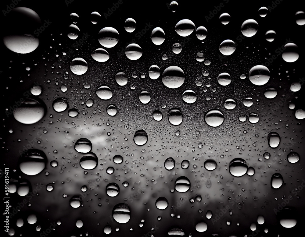 Water Drops on Dark Surface. Generative ai Water Drops on Dark Surface. Generative ai