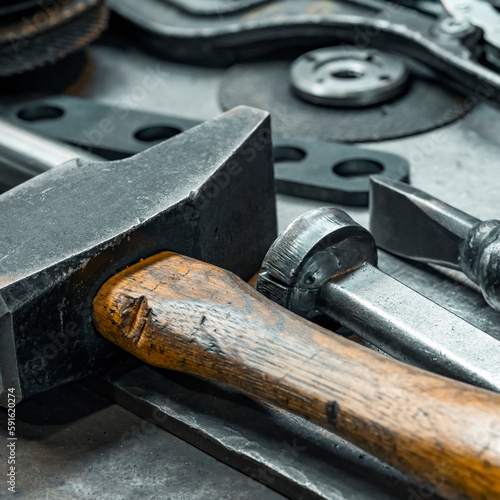 Hammer in an industrial warehouse