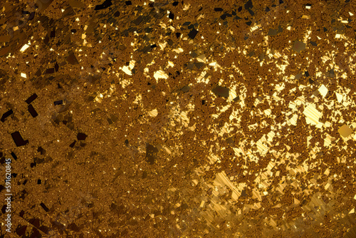 Gold glittered dusty paper background. pattern  texture. Generative AI.