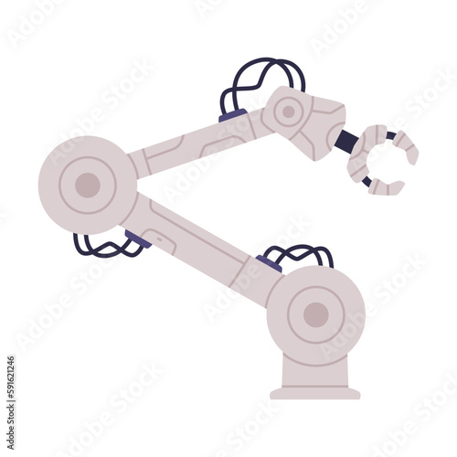 Robotic Arm with Joints for Industrial Work as Future Technology Device Vector Illustration