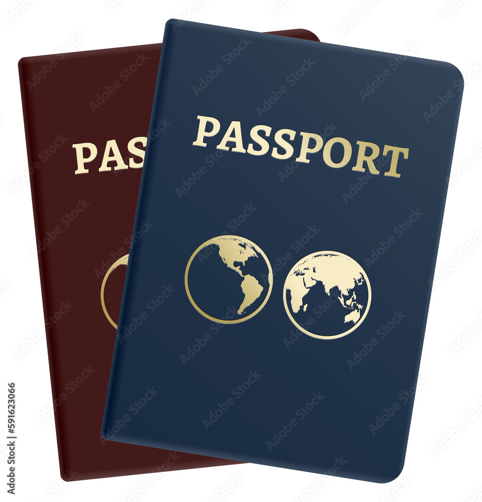 Passports icon. Realistic international identity document cover Passports icon. Realistic international identity document cover