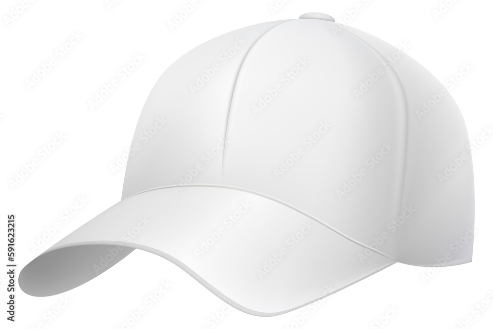 Fototapeta premium Casual cap mockup. White blank baseball hat