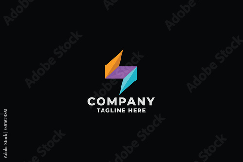 Split Tech Letter S Pro Logo Template
