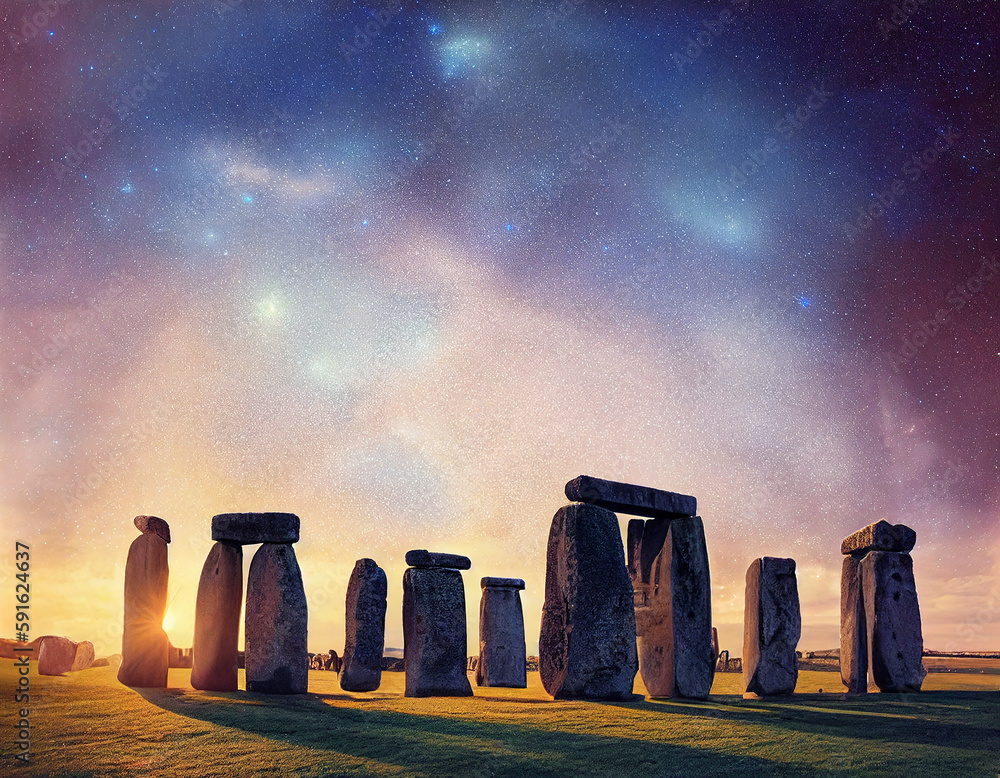 a portal to the stars, Stonehenge, illustration