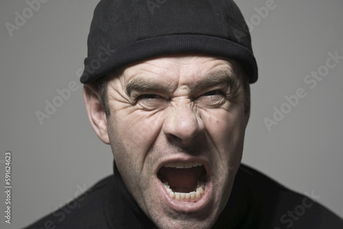 Angry Man Screaming photo