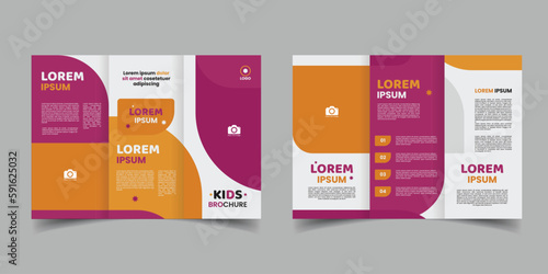kids toys trifold brochure layout template design