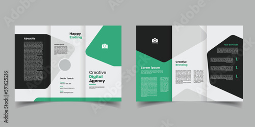  a4  modern business trifold brochure template design 