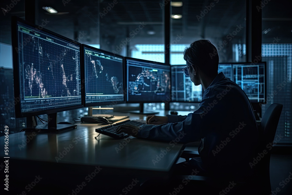 business data analyst at work created with Generative AI technology business data analyst at work created with Generative AI technology
