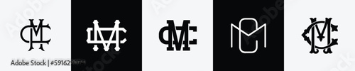 Initial letters MC Monogram Logo Design Bundle