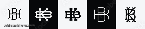 Initial letters KB Monogram Logo Design Bundle photo