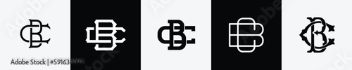 Initial letters BC Monogram Logo Design Bundle photo
