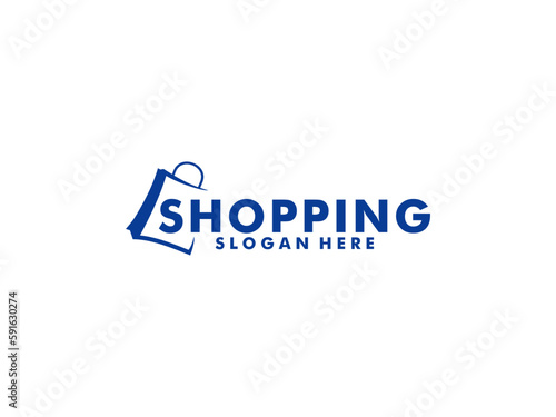 Shop logo,  Good shop logo with shopping bag vector , Online Shop logo vector template