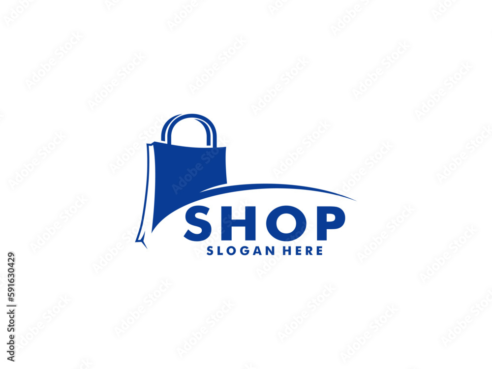 Shop logo,  Good shop logo with shopping bag vector , Online Shop logo vector template
