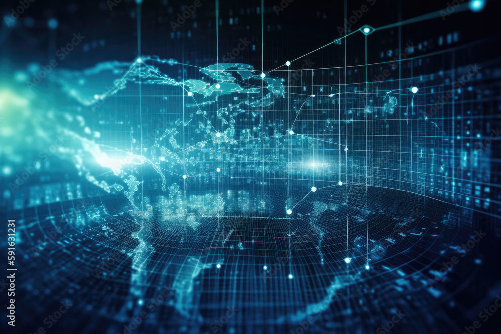 futuristic data background for business themes created with Generative AI technology futuristic data background for business themes created with Generative AI technology