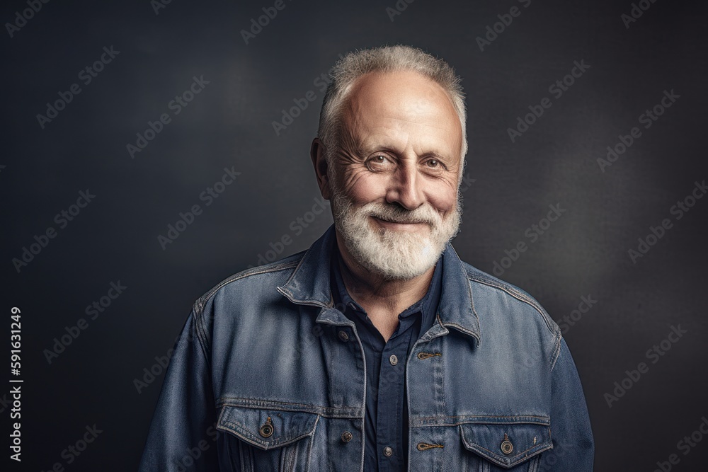 Portrait of a senior man with white beard on a black background. Portrait of a senior man with white beard on a black background.