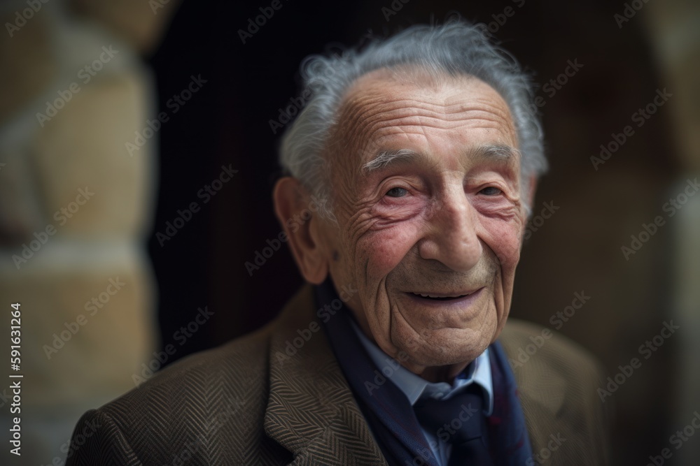 Portrait of an old man with a smile on his face. Portrait of an old man with a smile on his face.