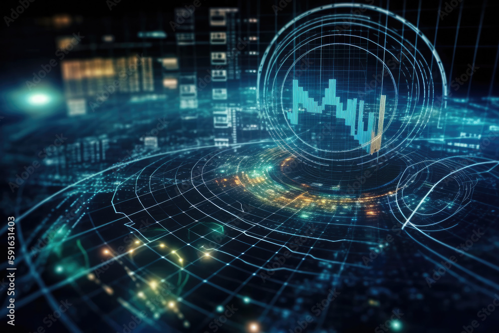 futuristic data background for business themes created with Generative AI technology futuristic data background for business themes created with Generative AI technology