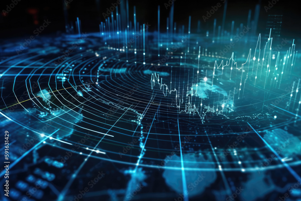 Fototapeta premium futuristic data background for business themes created with Generative AI technology