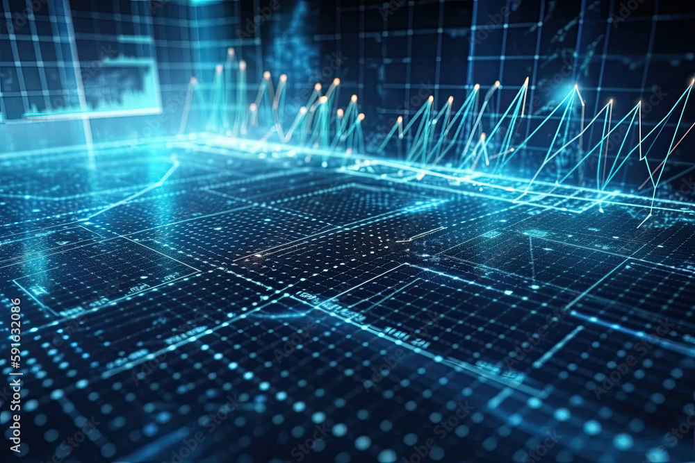 futuristic data background for business themes created with Generative AI technology