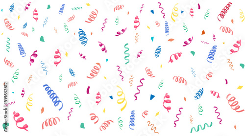 Confetti, explosion, firecracker, celebration. Cartoon style. Vector. Сolorful cute party papper. Party popper. Exploding festive popper with confetti. The element of celebrating a new year, birthday