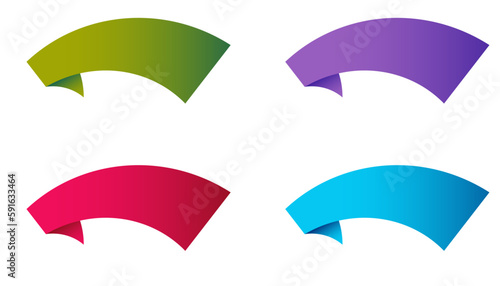 set of colorful abstract banner ribbon gradient. 