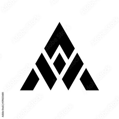 Letter AW or AM abstract monogram logo