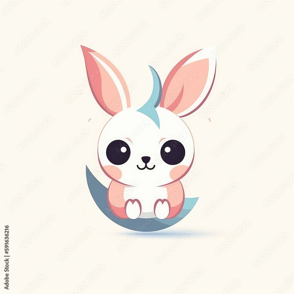 The logo is cute in the form of an animal. Logo for the company, a pink bunny. Generative AI. The logo is cute in the form of an animal. Logo for the company, a pink bunny. Generative AI.