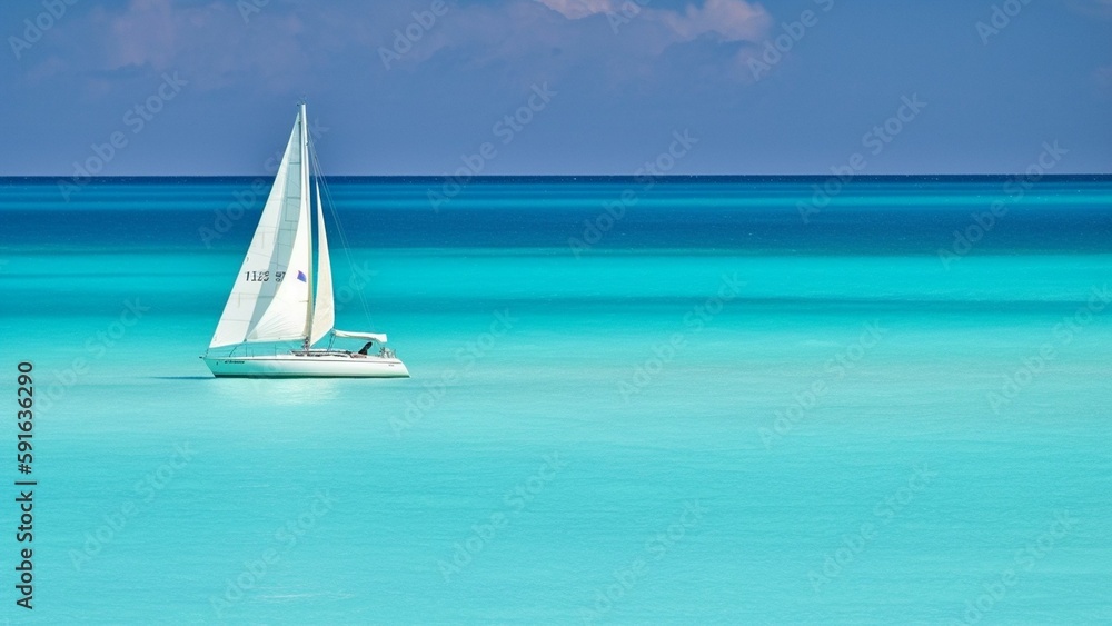 How a Majestic White Sailboat Glides Through the Sparkling Waters of the Sea 