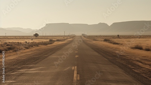 Journey Through the Rugged Beauty: The Majestic Asphalt Road Amidst Brown Rocks and Arid Landscapes