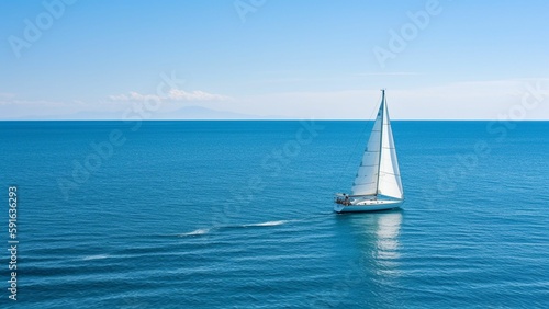 How a Majestic White Sailboat Glides Through the Sparkling Waters of the Sea  © Aylin