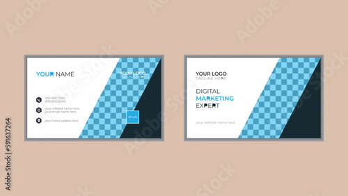 Modern business card design . double sided business card design template .