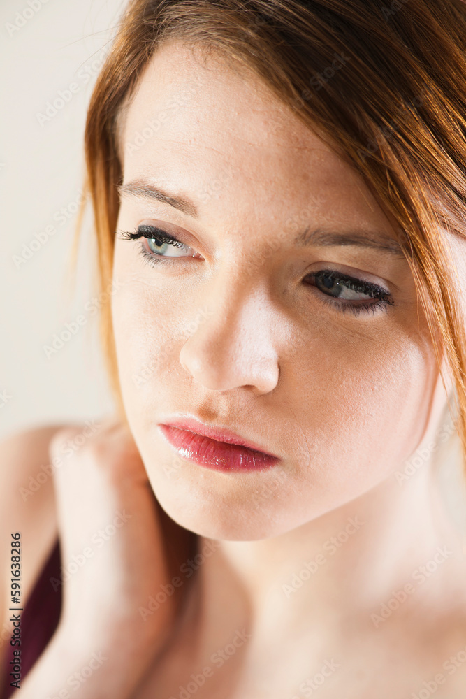 Close-up Portrait of Teenage Girl Looking to the Side Close-up Portrait of Teenage Girl Looking to the Side
