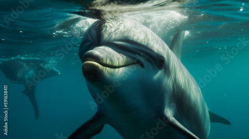 Capturing Dolphins in Motion. Generative AI © EwaStudio