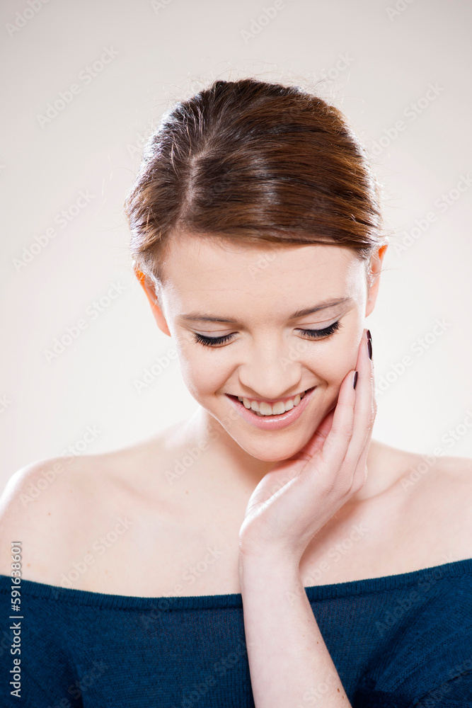 Head and Shoulders Portrait of Teenage Girl in Studio Head and Shoulders Portrait of Teenage Girl in Studio