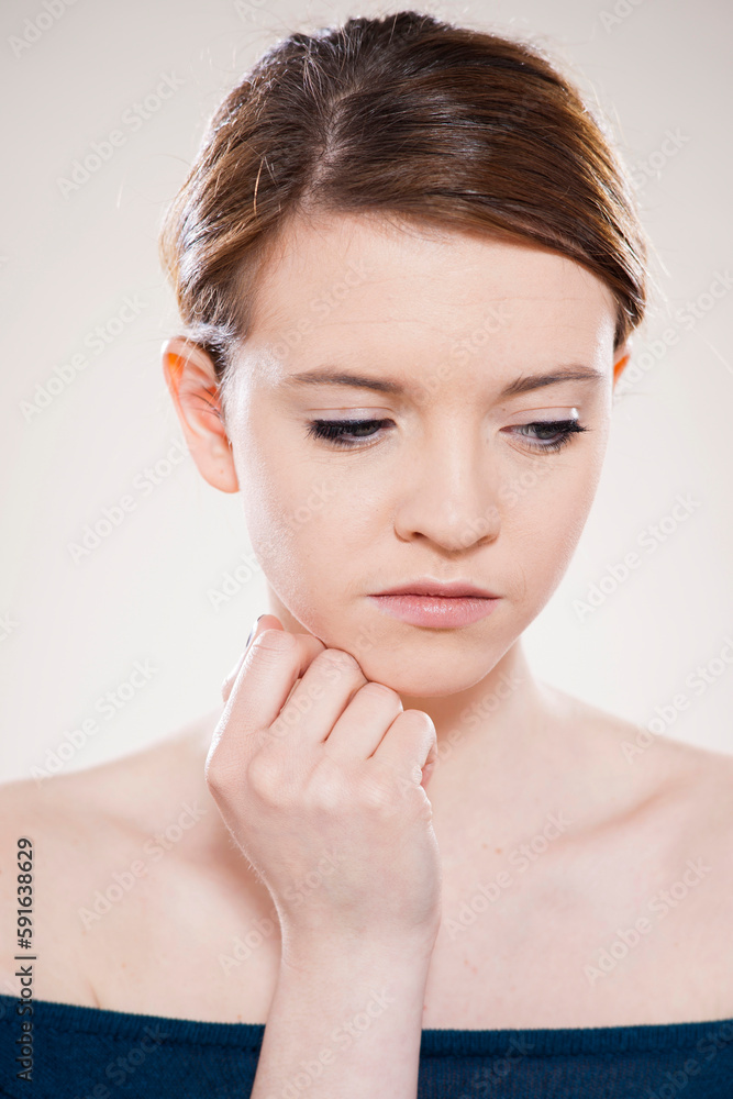 Head and Shoulders Portrait of Teenage Girl in Studio Head and Shoulders Portrait of Teenage Girl in Studio