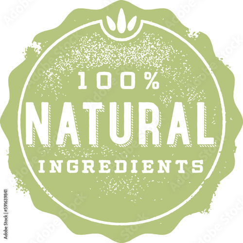 100% Natural Ingredients Product Label