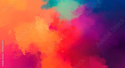 Bright abstract watercolor with elements of spray and drops