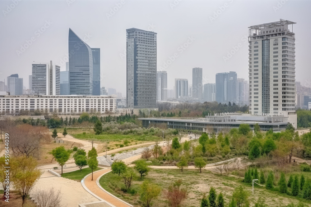 central park city created with Generative AI technology