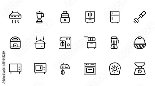 Home appliance  electronic icon vector set design with Editable Stroke. Line  Solid  Flat Line  thin style and Suitable for Web Page  Mobile App  UI  UX design.