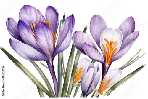 A bunch of crocus flowers with the word crocus on it © Malek