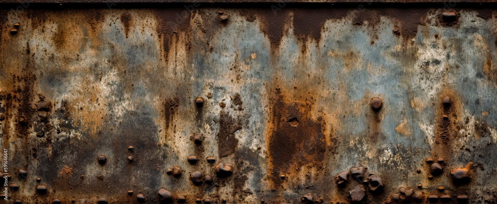 Weathered metal, scratched. Generative AI. Weathered metal, scratched. Generative AI.