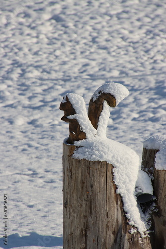 sculture écureuil en bois