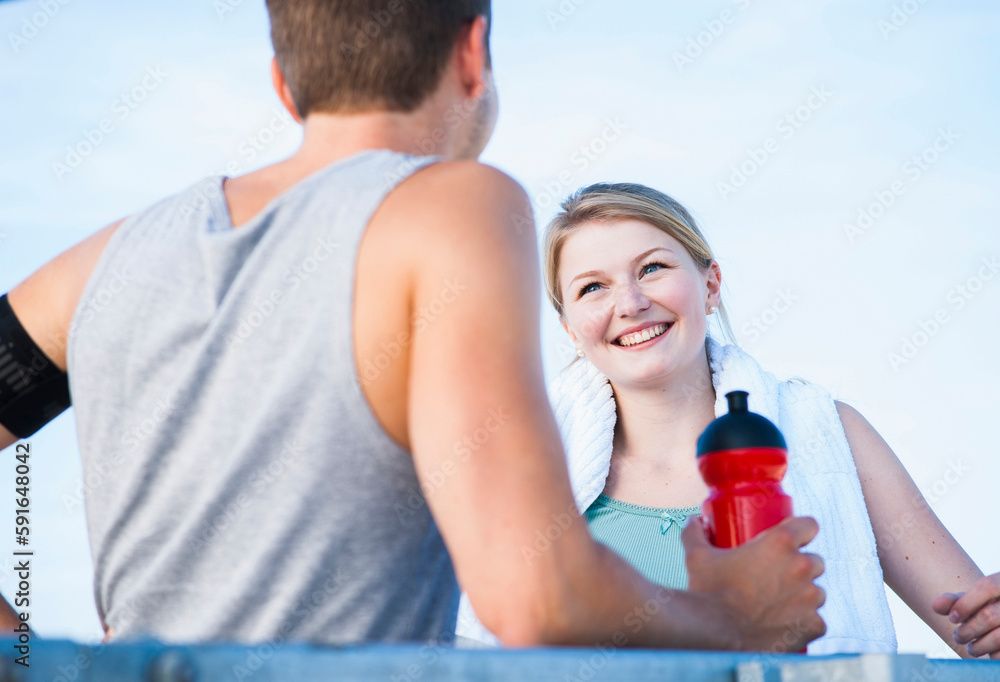 Young Couple Exercising, Worms, Rhineland-Palatinate, Germany Young Couple Exercising, Worms, Rhineland-Palatinate, Germany