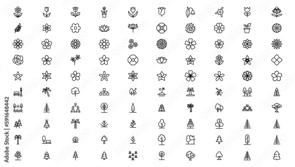Flowers icon set. Flowers isolated on transparent background. Flowers in modern simple. Cute round flower plant nature collection Flowers icon set. Flowers isolated on transparent background. Flowers in modern simple. Cute round flower plant nature collection