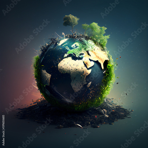 Planet Earth Day - Environmental Responsibility  Ai Generative 